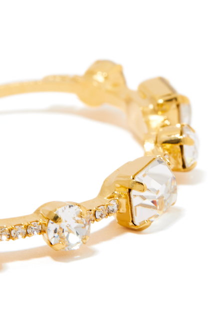 Angelina Crystal Bangle, 18k Gold-Plated Brass & Swarovski Crystal